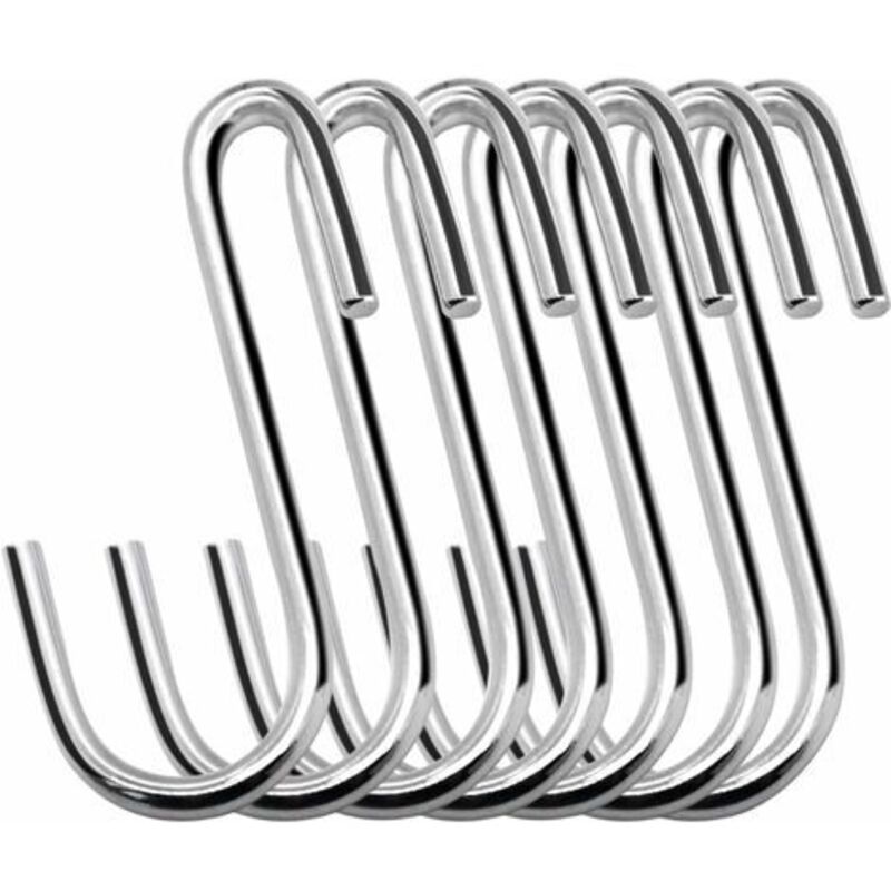 S-förmige Haken, 20er-set, Verzinkter Stahl, 6 Cm, Silberfarben, Ideal Für Küche, Bad Und Büro – Ulisem