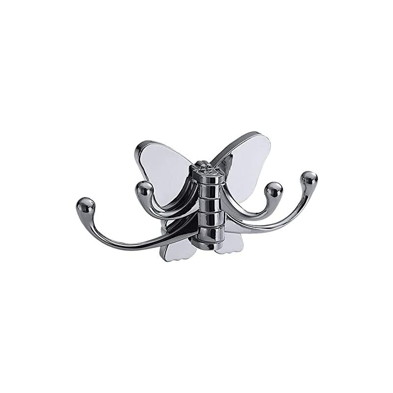 Wandmontierter Handtuchhalter, Poliertes Chrommetall, Drehbarer Haken, Für Bademäntel/handtücher, Modernes Skulpturales Design – Ulisem