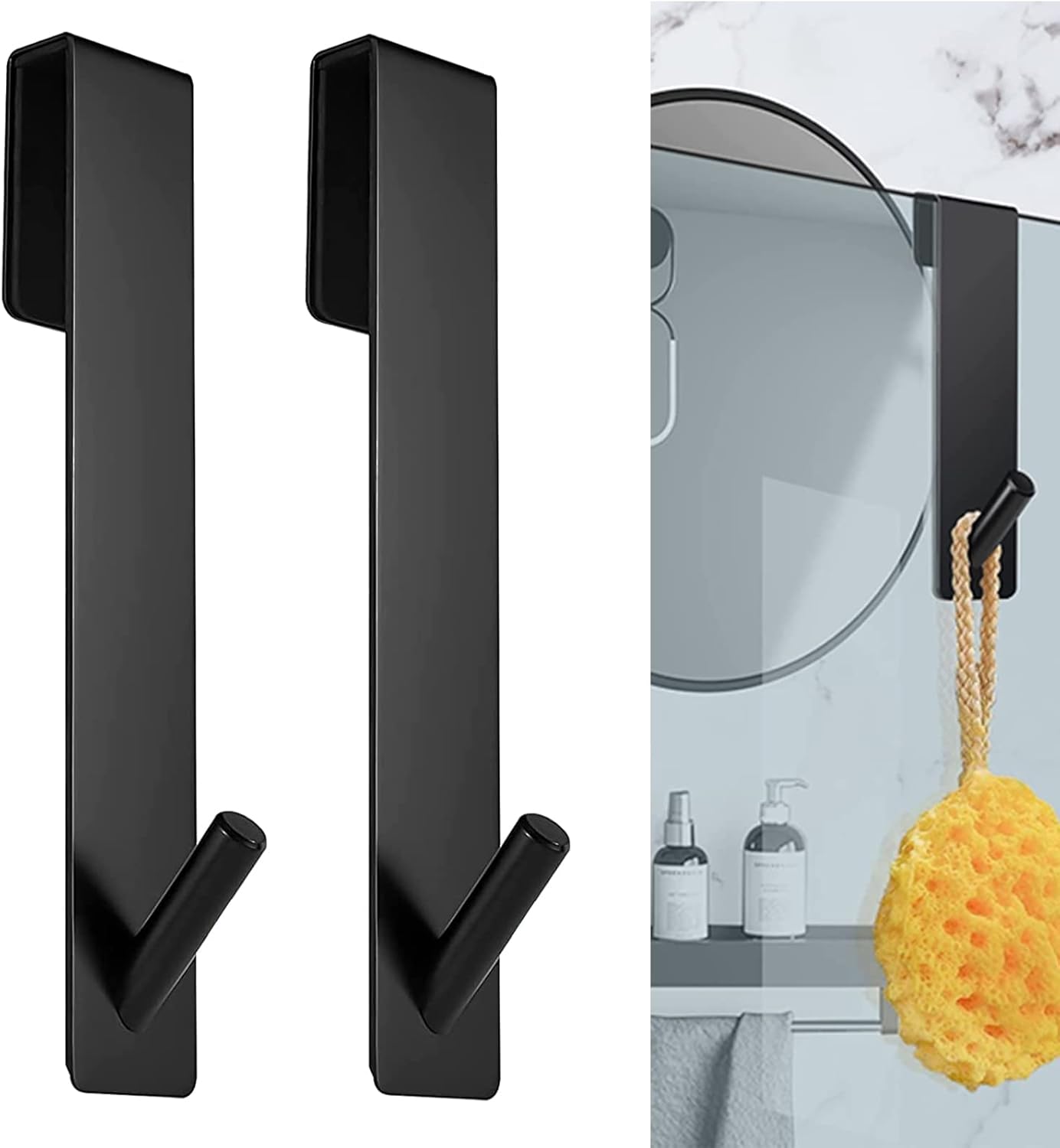 2 Stück Duschtürhaken – Handtuchhaken Ohne Bohren – Duschhaken, Türhaken Für Rahmenlose Glasduschtüren (17,8 Cm)