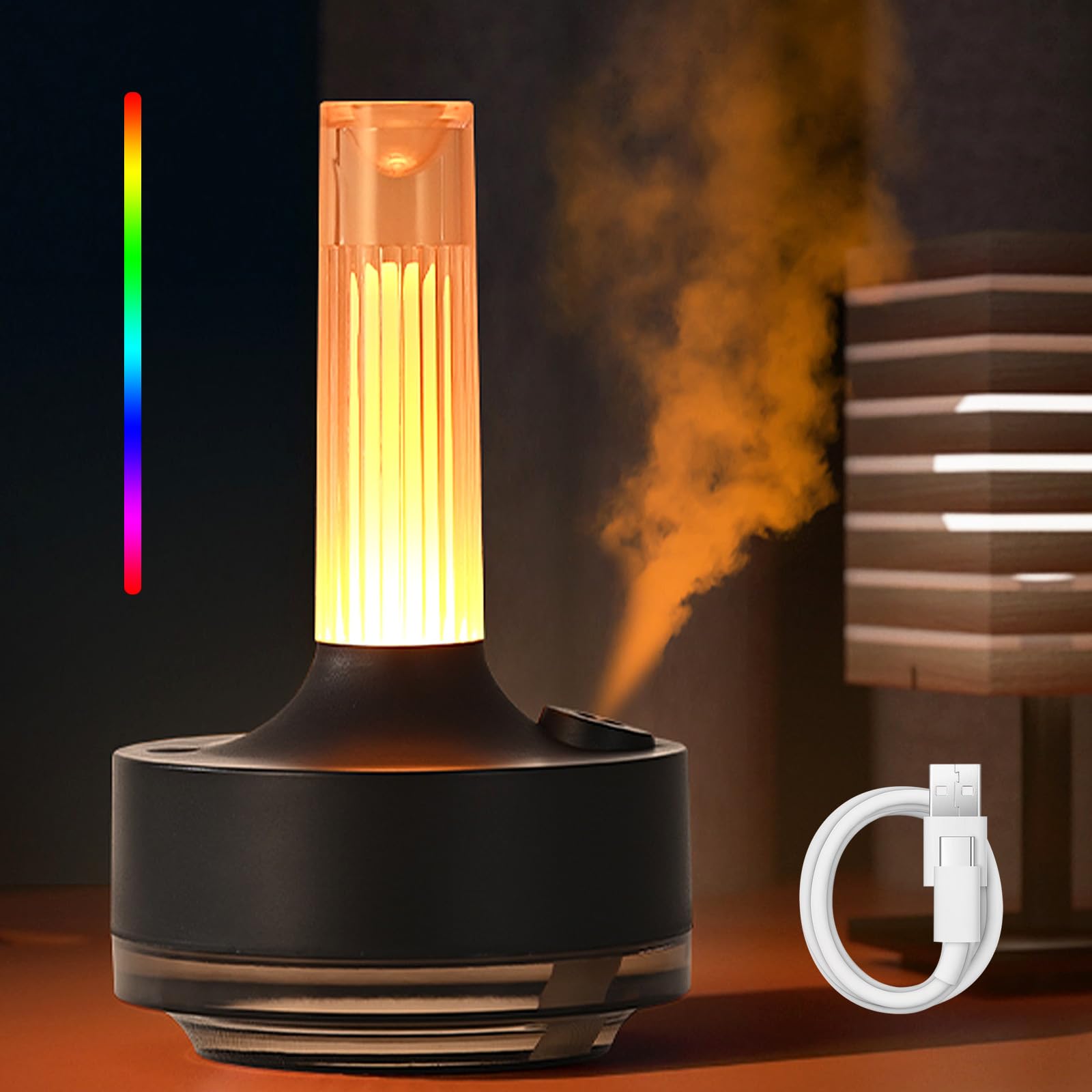 Schlafzimmer-luftbefeuchter, 1200 Mah Persönlicher Desktop-luftbefeuchter, 300 Ml Retro-luftbefeuchter, Schutz Vor Wassermangel, Bpa-frei, Geeignet Für Zuhause, Büro, Schlafzimmer