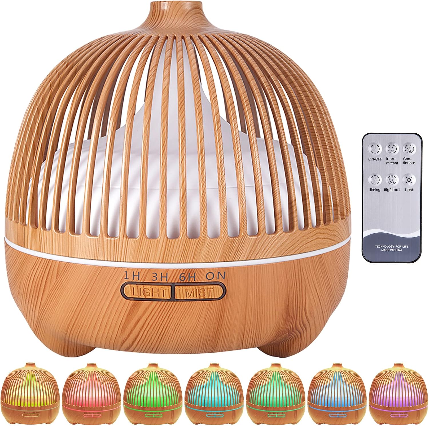 Diffusor Für Ätherische Öle, 550 Ml, Ultraschall-aromatherapie-luftbefeuchter, 7 Farben, Led, Superleise, Für Zuhause, Büro, Schlafzimmer, Spa