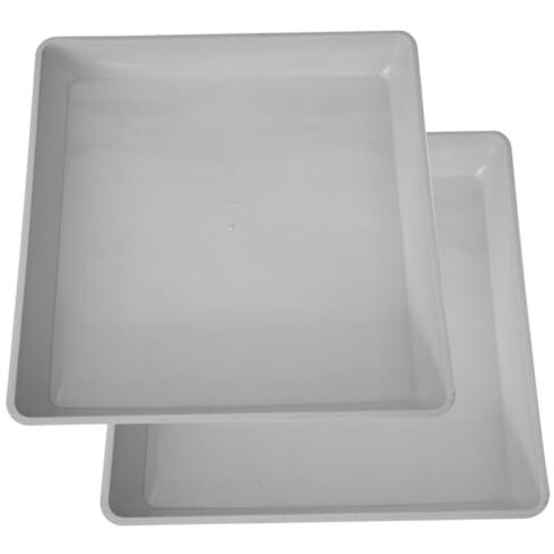 Untersetzer Für Blumentöpfe, Quadratische Schale 23 Cm, Dickes, Wasserdichtes Plastik, 2 Stück