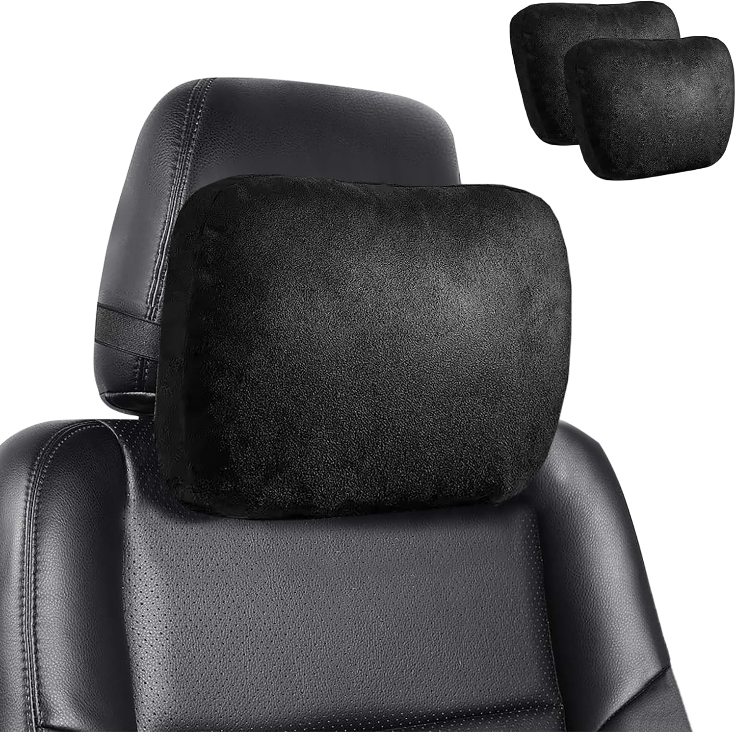 2x Auto-kopfstützenkissen. Nackenkissen Für Autositz. Nackenstütze Für Die Auto-rückenlehne. Kissenführung, Atmungsaktiv, Bequem, Verstellbar. Auto-reisekissen.