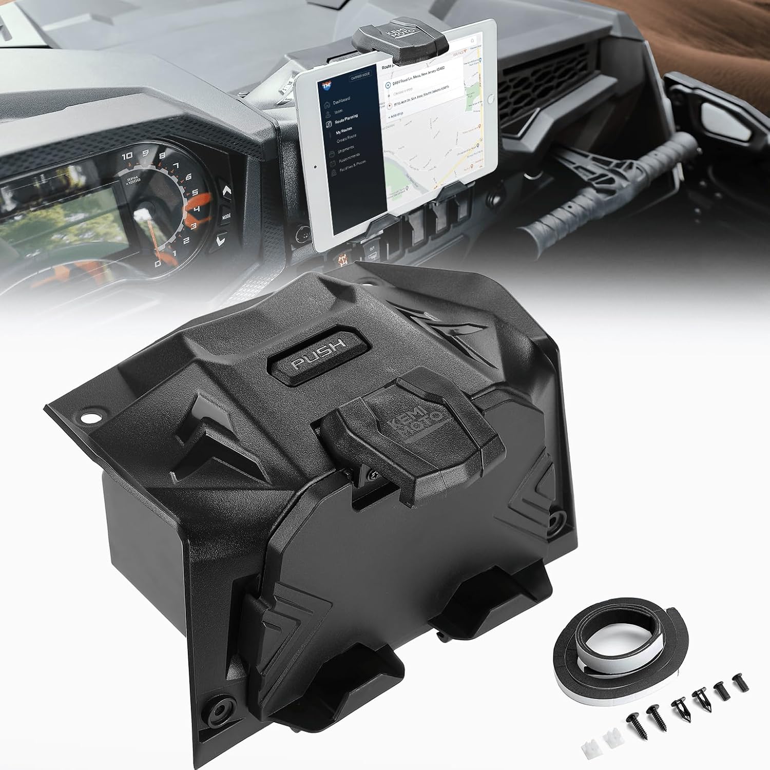 Elektrogerät Gps-halter Aufbewahrungsbox Kompatibel Mit 2019–2023 Polaris Rzr Xp 1000 Xp Zubehör Turbo Rzr Tablet-halter Telefonhalter Extra Platz Verstellbarer Navigations-tablet-halter