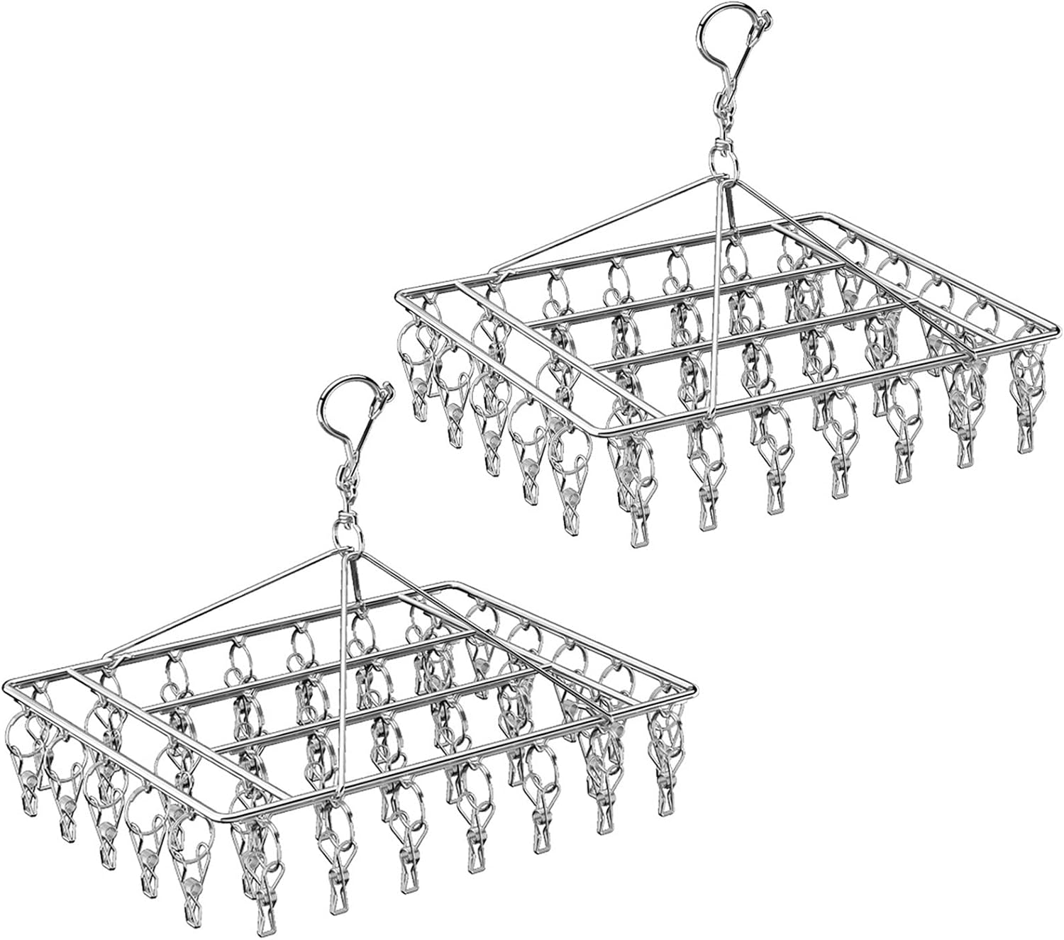 Faltbare Sockentrockner Mit 40 Stangen, Metall-kleiderbügel Mit Clips, Unterwäsche-kleiderbügel, Wäscheleinen-zubehör, Edelstahl-wäschetrockner Mit