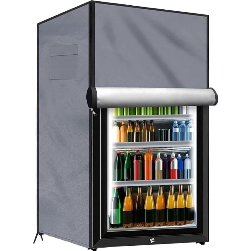 Robuste, Wasserdichte 210d-außenkühlschrankabdeckung Zum Schutz Von Gefrierschränken (grau, 58 X 58 X 142 Cm)