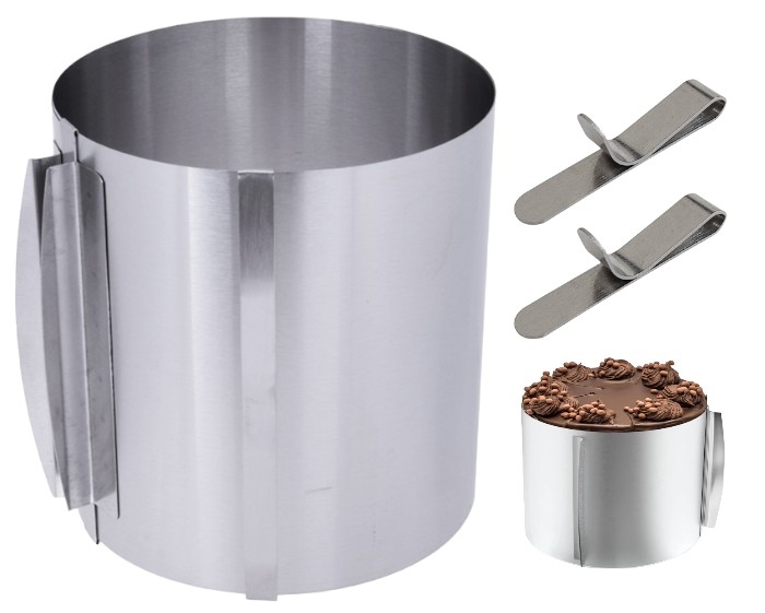 Tortenring 20 Cm, Verstellbar (16-30 Cm) + 2x Gratis-clip