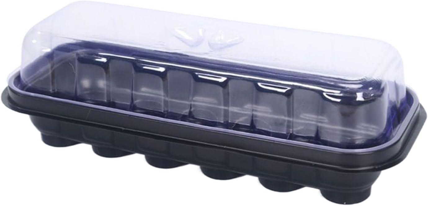 Wachstumsschalen Mit Transparentem Deckel, 27 X 10 X 5,4 Cm, Heizmatten Für Den Gartenbau, Hydroponischer Gemüseanbau, Kleine Pflanzenvermehrungszellen Setzlingsschale Für Den Indoor-gartenbau