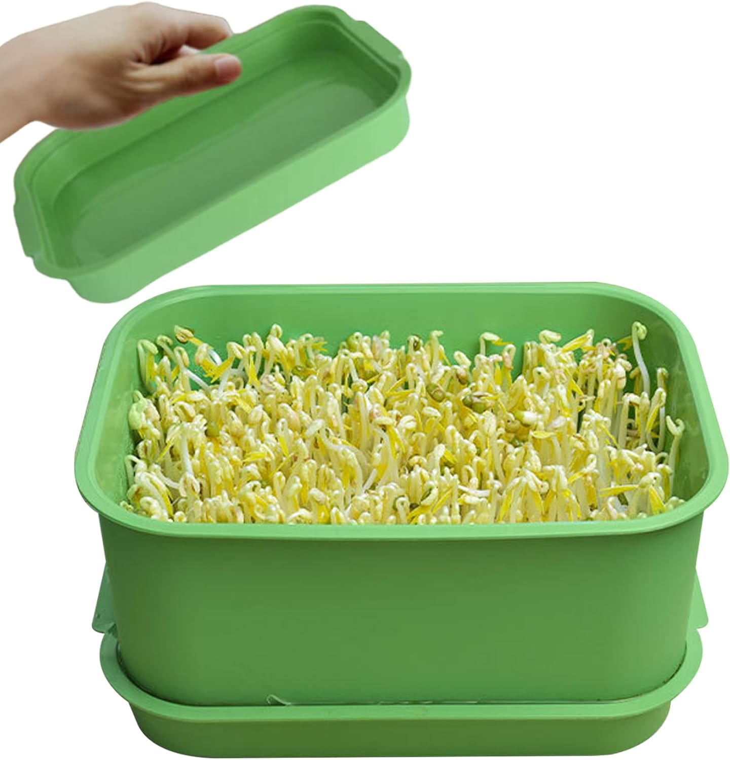 Microgreens-anzuchtschalen, Stapelbare, Erdlose Sprossenschalen, Platzsparende Anzuchttöpfe Für Den Anbau Von Mungobohnensprossen, Brokkoli, Luzerne Und Microgreens, Weihnachtsdekorationen