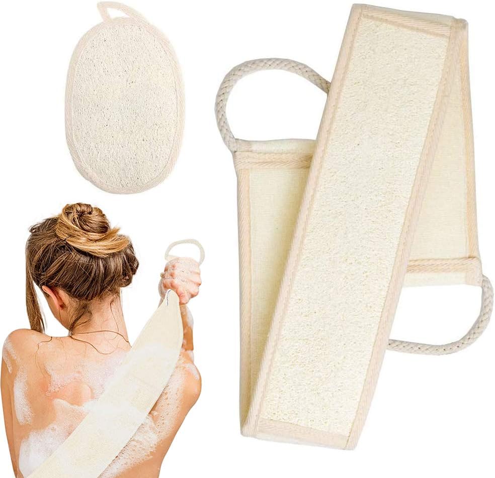 Luffa-schwamm-rückenschrubber, Badeset, Handschön, Biologisch Abbaubare Schwämme, Natürliche Duschgel, Zur Pflege Geeignet, Massage, Anti-peeling-tweedelige-set