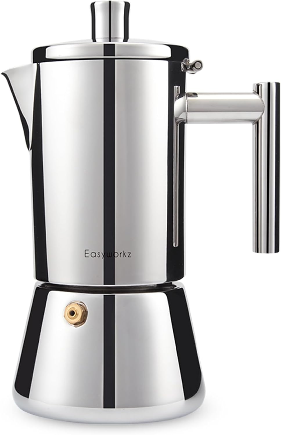 Diego Espressokocher, Italienische Kaffeemaschine, Edelstahl, Moka-kanne, Induktionsgeeignet, Silber, 300 Ml, 6 Tassen