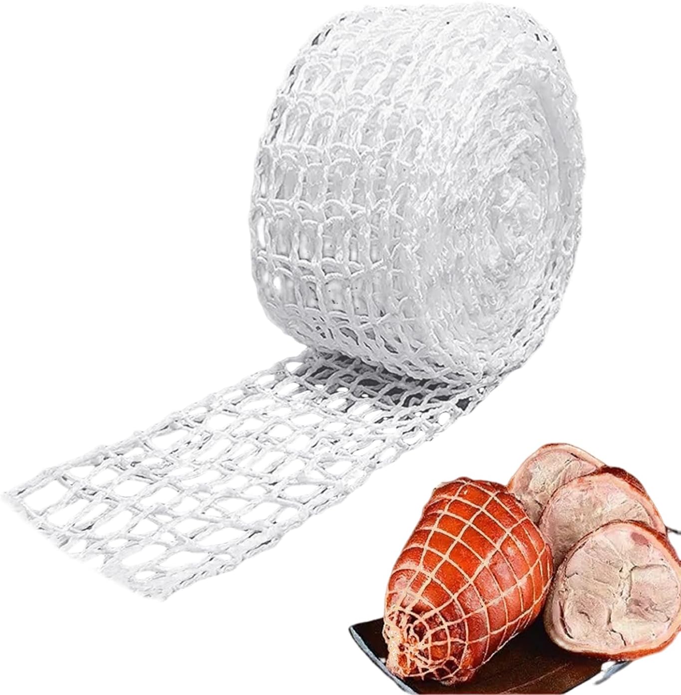1 Rolle (5 Meter) Schweinebratennetz, Gargutnetz, Baumwollgrillnetz, Garfleischnetzrolle Und Bindegarn
