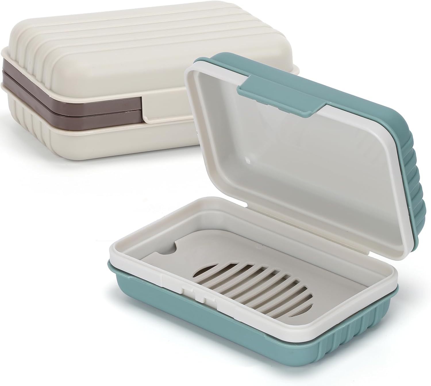 2-teilige Reise-seifenkiste Mit Deckel, Tragbare Seifenkiste, Seifenkiste Mit Spender, Wasserdichte Und Auslaufsichere Seifenkiste Für Dusche, Reisen Und Outdoor-aktivitäten