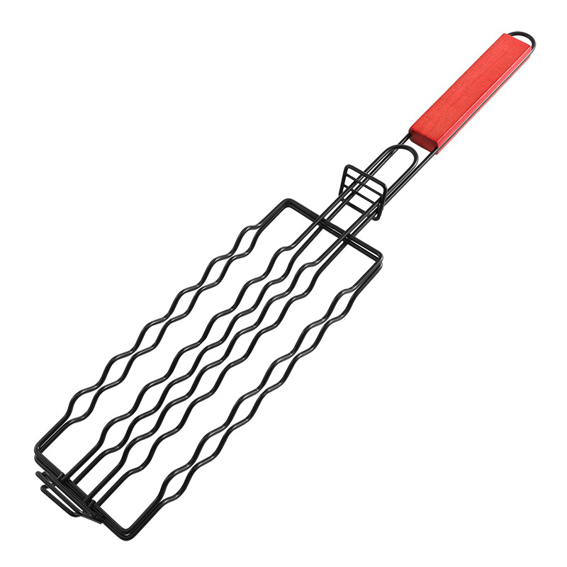 Abnehmbares Wurstgrillnetz, Hot-dog-grill Mit Holzgriff, Antihaft-grillclip