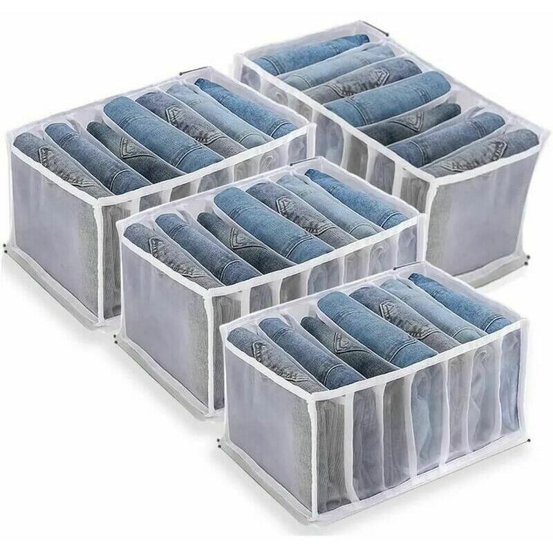 Nazalus-hot Sale-jeans-aufbewahrungsbox, 4-teilig, Kleiderschrank-organizer, Aufbewahrungsboxen Für Jeans, Netz-trennbox, Kleiderschublade, Für Hosen, Jeans, Pullover, T-shirts, Hosen, Hemden