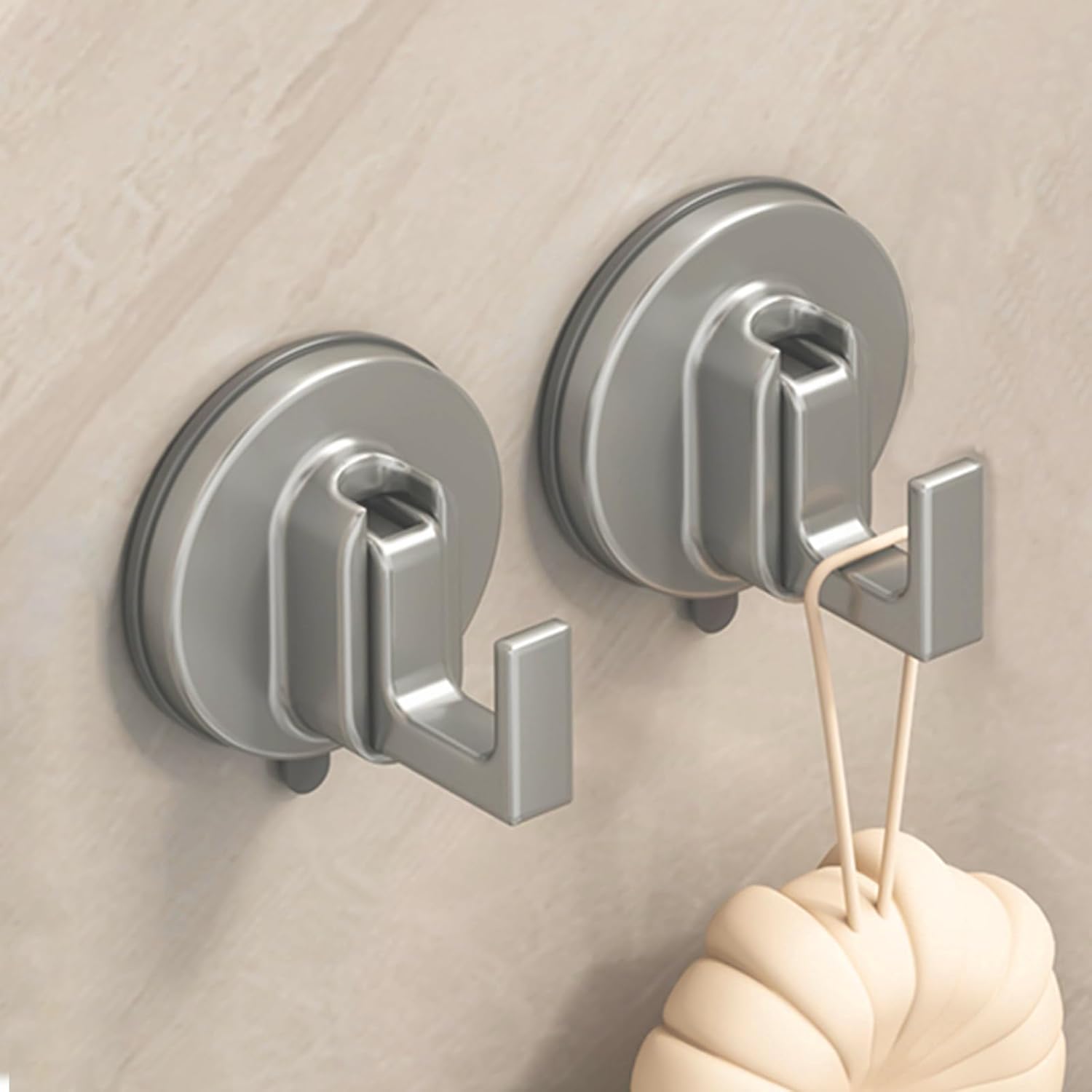 Handtuchhaken Mit Saugnapf, Badezimmer-türhänger Aus Aluminium, Kleiderschrankhaken, Selbstklebender Kleiderschrankhaken, Keine Beschädigung Von Holzplatten, Abnehmbar (grau, 2 Packungen)