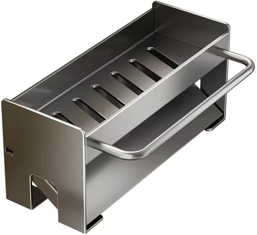 Küchenspüle-organizer, Spülschwammhalter Aus Karbonstahl, Küchenutensilien-organizer, Praktischer Badezimmer-spülbecken-organizer, Arbeitsplatten-zubehör (gun Grey)