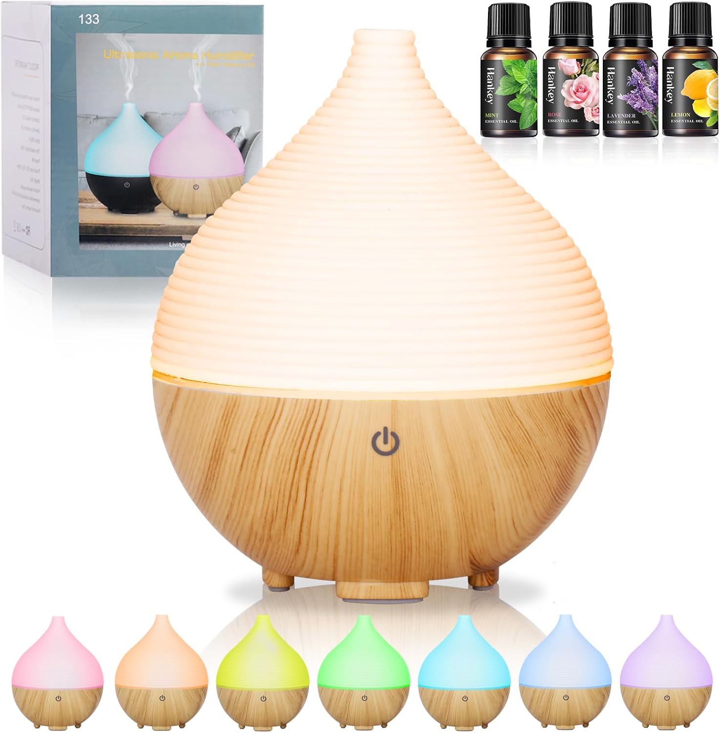 Diffusor Für Ätherische Öle, Aromatherapie-diffusor 160 Ml, 7 Farben Led-luftbefeuchter, Diffusor Mit Automatischer Abschaltung, Aromatherapie-diffusor Für Wohnzimmer, Schlafzimmer, Yoga, Massage