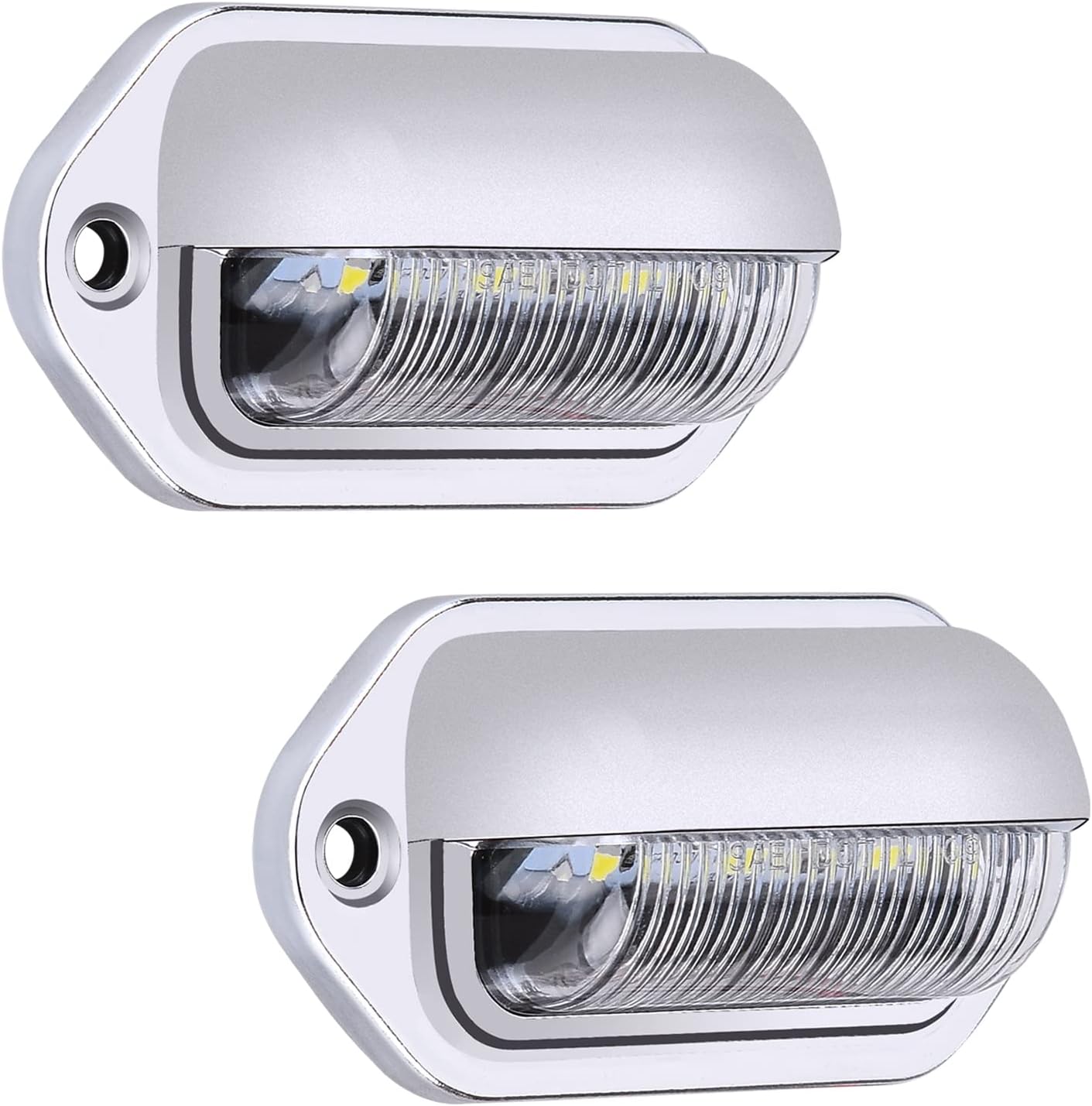 2pcs Led Beleuchtung Aufzeichnungsplatte Dichtung 6 Smd Led-lichter Hinterlampe Von Aufzeichnungsplatte Für 12v / 24v Lkw Camionnette Aufhänger Auto Fahrzeug Karawane, Silber