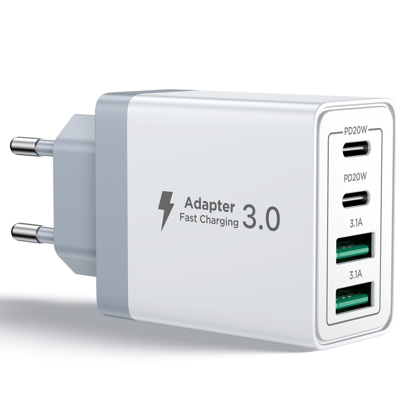 Usb-c-ladegerät, 40 W, 4-port-usbc-buchse, Iphone-schnellladegerät, Multisektor-pd+qc-3,1-a-typ-c-adapter Für Iphone 17, 16, 15, 14, 13, 12, 11 Pro Max, X, Xs, Xr, 8, 7 Plus Mini Se, Ipad, Samsung Gal