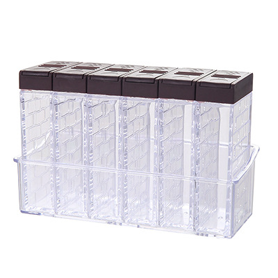 Camping Spice 6 In 1 Transparente Küchengewürzdosen, Salzgewürzdose, Kunststoffgewürzdosen