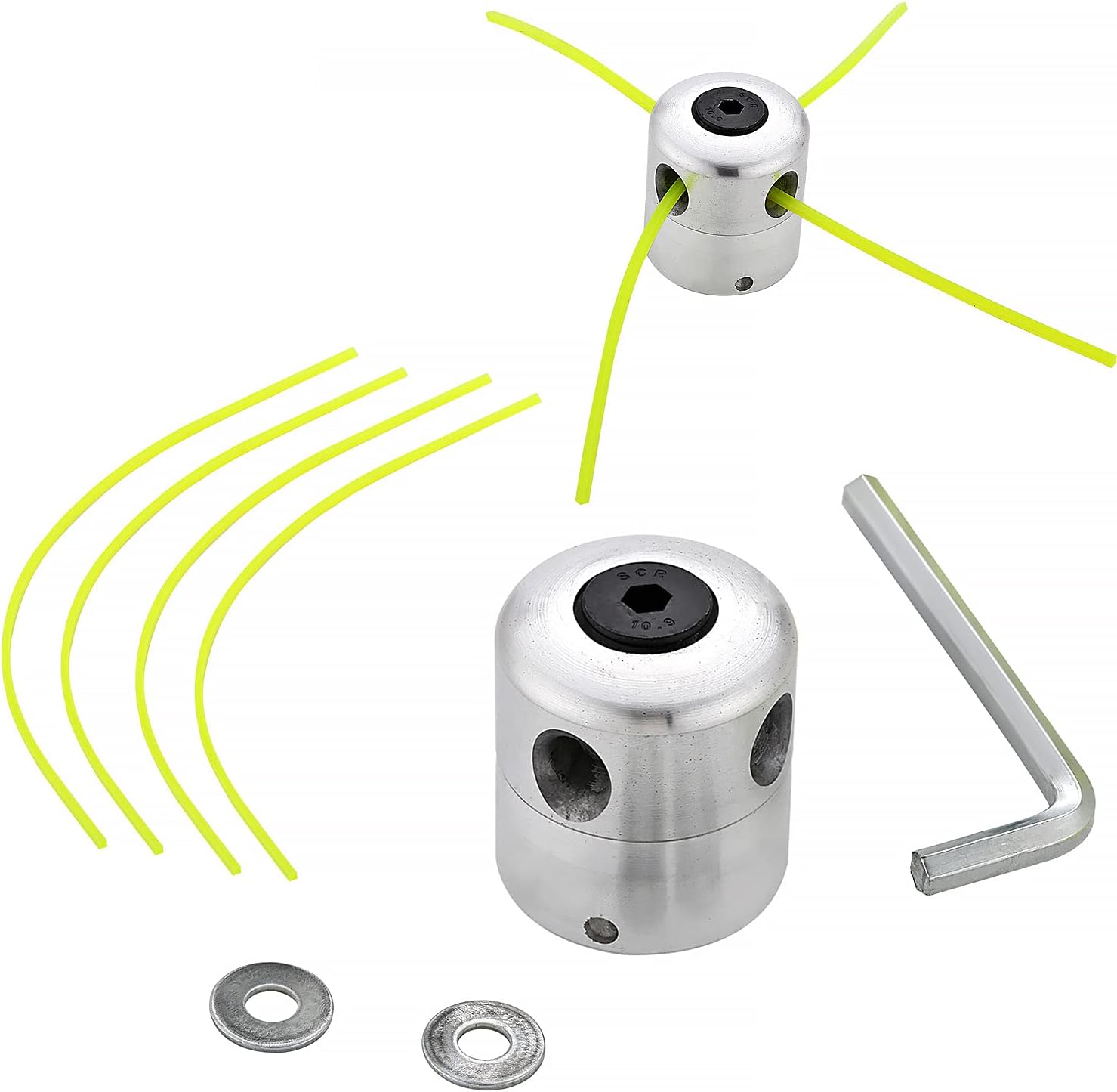 Universeller Freischneiderkopf, Aluminiumdraht-trimmerkopf, Doppelfadenkopf, Nylonspule Für Trimmer, 1 Fadenkopf + 4 Fäden