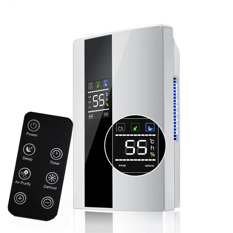 2200 Ml Luftentfeuchter, Elektrischer Luftentfeuchter, Leiser Schlafzimmer-luftentfeuchter / 24-stunden-schlaftimer / Led / Automatische Abschaltung Für Badezimmer, Schlafzimmer, Kleiderschrank