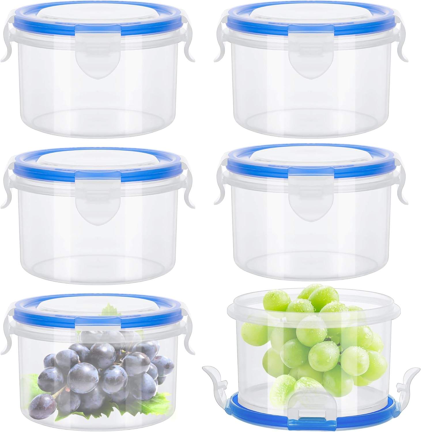 Set Mit 6 Kleinen Lebensmittelbehältern Mit Deckel, 300 Ml Kunststoff-snackgläser, Luftdichtes Kunststoff-küchenbehälter-set, Wiederverwendbare Kleine Gläser Mit Deckel Für Mittagessen Und Joghurt.