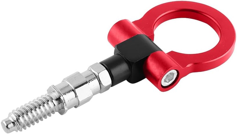 Abschlepphaken, Universal Auto Towing Trailer Kit Abschleppring Aluminiumlegierung Autokupplungshaken(red)