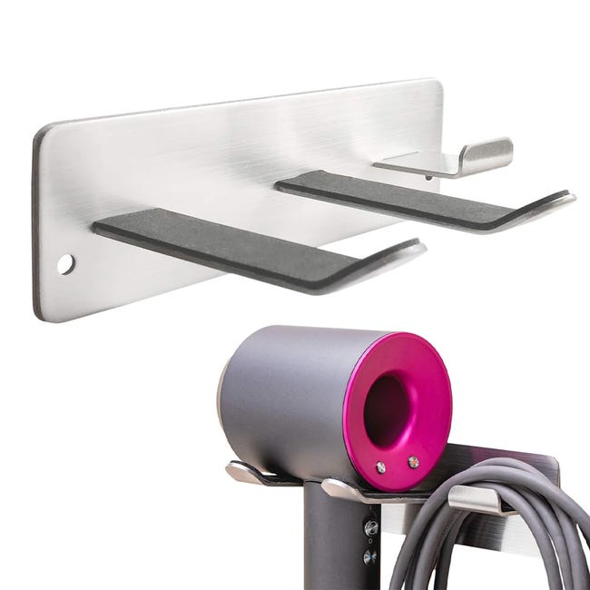 Trocknerhalter, Wandhalterung, Kompatibel Mit Allen Haartrocknern, Platz-organizer Für Badezimmer/friseurraum (silber)