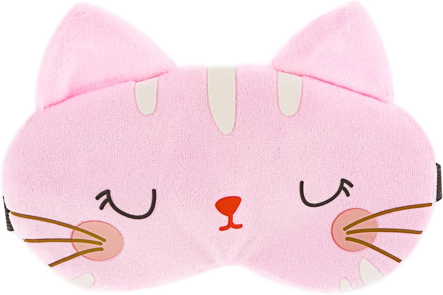 Süße Schlafmaske Aus Weichem Plüsch, Cartoon-katzenmuster, Bequemes Stirnband, Lustige Und Skurrile Tier-augenabdeckung, Lidschatten Für Frauen, Männer Und Kinder, Für Reisen Und Nickerchen (pink)