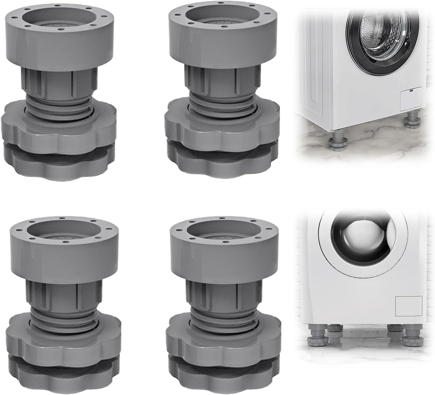 4 Stück Anti-vibrations-waschmaschinenmatten, Anti-vibrations-stoßdämpfer-pads, Universelle Waschmaschinen-trockner-unterstützung, Anti-vibrations-waschmaschinen-fußpolster Für Trockner, Kühlschrank