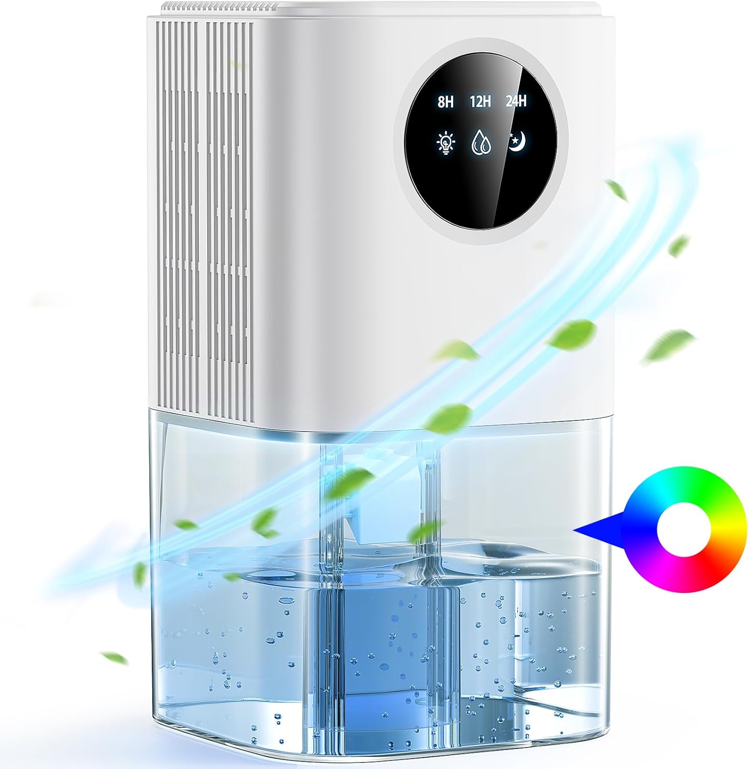 1000 Ml Luftentfeuchter, Extrem Leiser Elektrischer Luftentfeuchter (≤ 38 Db), 7-touch-led-ambiente, Automatische Abschaltung, Tragbares Gerät Mit Timer Für Ankleidezimmer, Badezimmer, Schlafzimmer