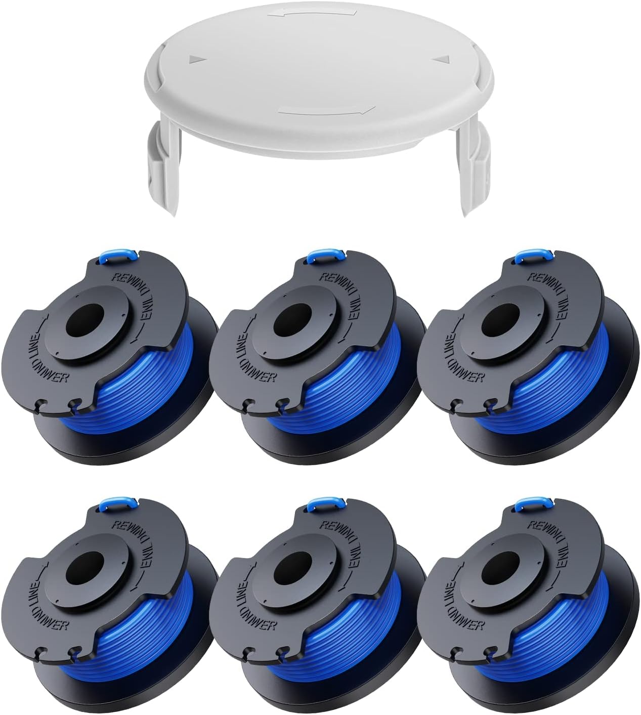 7er-pack Fadenschneiderspulen Für Ryobi One + Ac14rl3a 18 V, 24 V, 40 V Fadenschneider, 2 Mm Fadenschneider-spulen, Freischneider (6 Fadenschneiderspulen, 1 Abdeckung)
