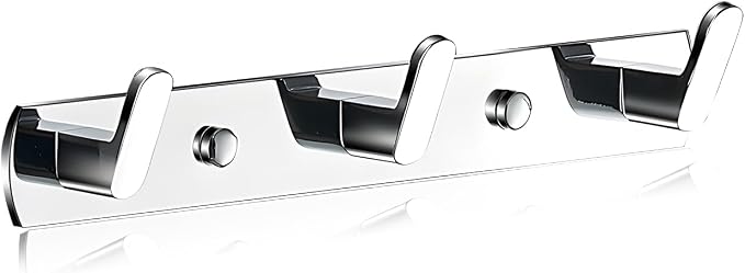 Wandmontierter Haken Aus Edelstahl 304 Mit Haube (3 Haken) - 15 Kg Handtuchhaken Für Badezimmer - Glänzender Chrom-schraubhaken Für Küche, Eingangsbereich, Garagenorganisation, Hochwertiger Wandhaken,