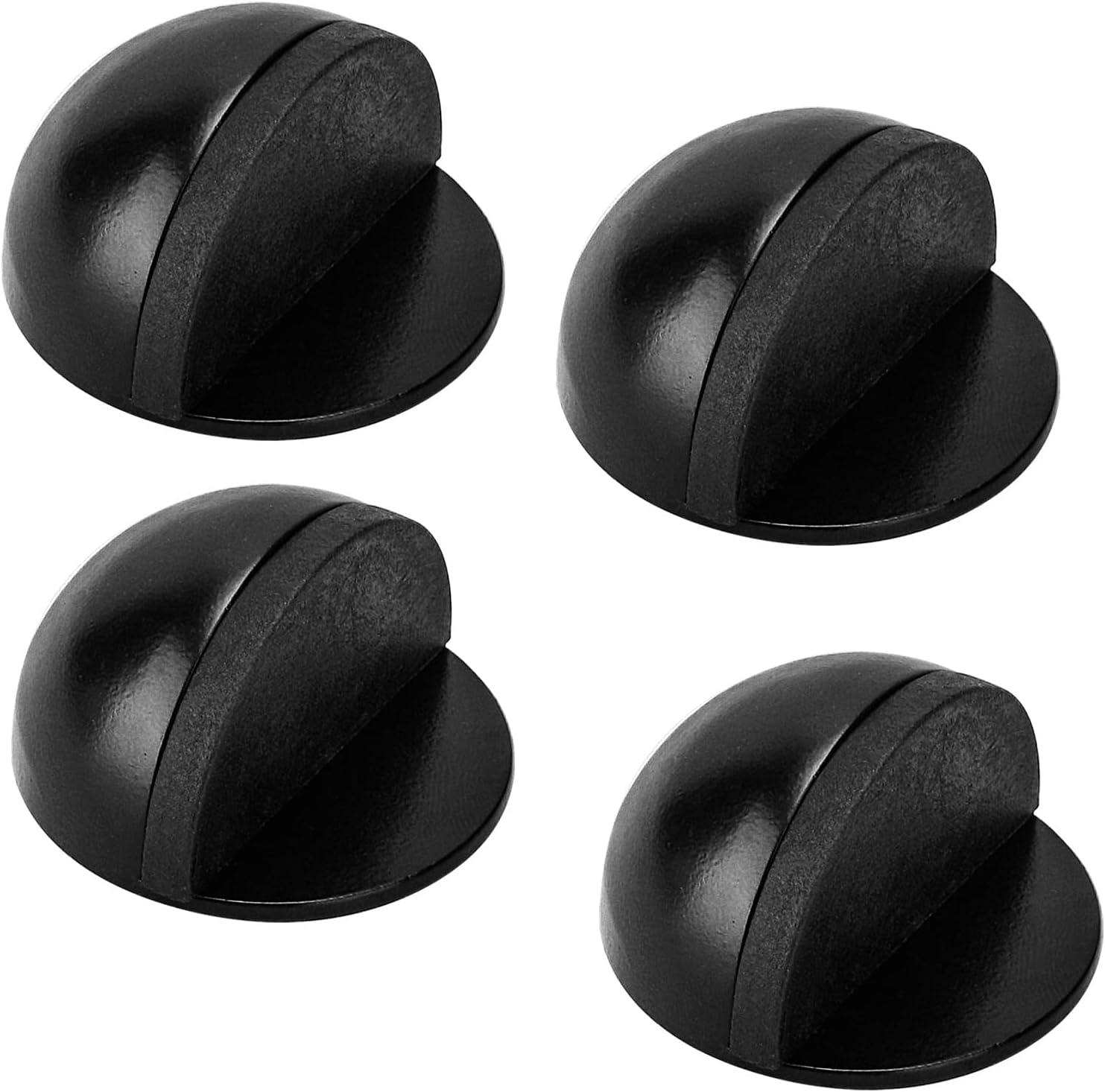 Set Mit 4 Türstoppern Aus Edelstahl, Halbmondförmig Und Oval, Türstopper Aus Gummi, Wandschutz