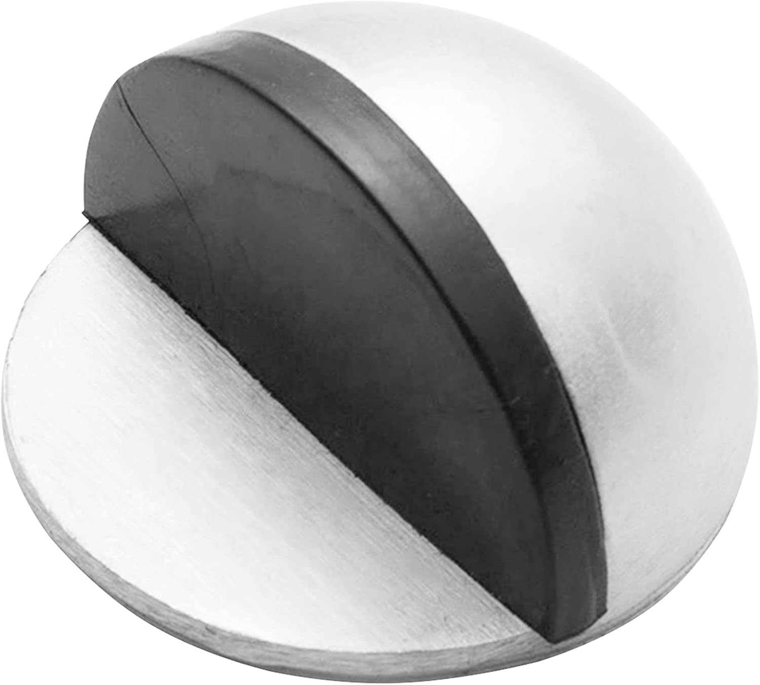 Set Mit 2 Türstoppern Aus Edelstahl, Halbmondförmig Und Oval, Türstopper Aus Gummi, Wandschutz