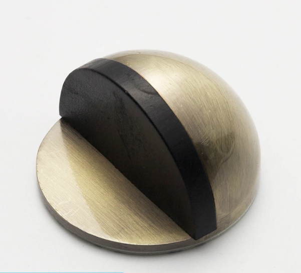 Set Mit 4 Türstoppern Aus Edelstahl, Halbmondförmig Und Oval, Türstopper Aus Gummi, Wandschutz, 4,5 X 2,6 Cm
