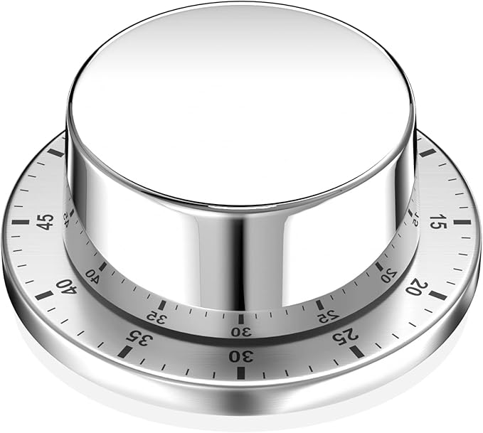Mechanischer Küchentimer, Magnetischer Adsorbierbarer Timer, Wasserdichter Wiederverwendbarer Edelstahl-timer, 60-minuten-countdown, Geeignet Für Gekochte Eier, Küche