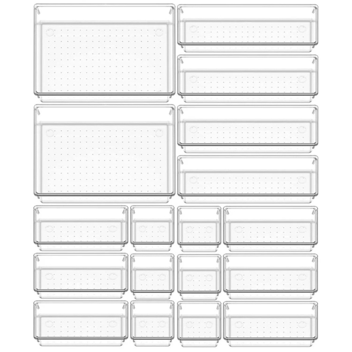 Schubladen-organizer, 18 Stück, Schreibtisch-schubladen-organizer, Aufbewahrungstabletts, 4 Größen, Kunststoff-aufbewahrungsboxen, Organizer Für Küchen/büros/schlafzimmer