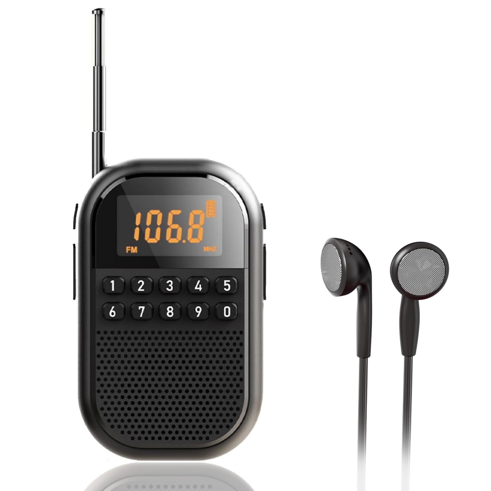 Tragbares Mini-am-fm-radio Mit Bluetooth, Tf-karte, 3-wege-tuning, 1100-mah-akku, Kompaktes Taschenradio Mit Kopfhörer Für Outdoor, Laufen, Wandern