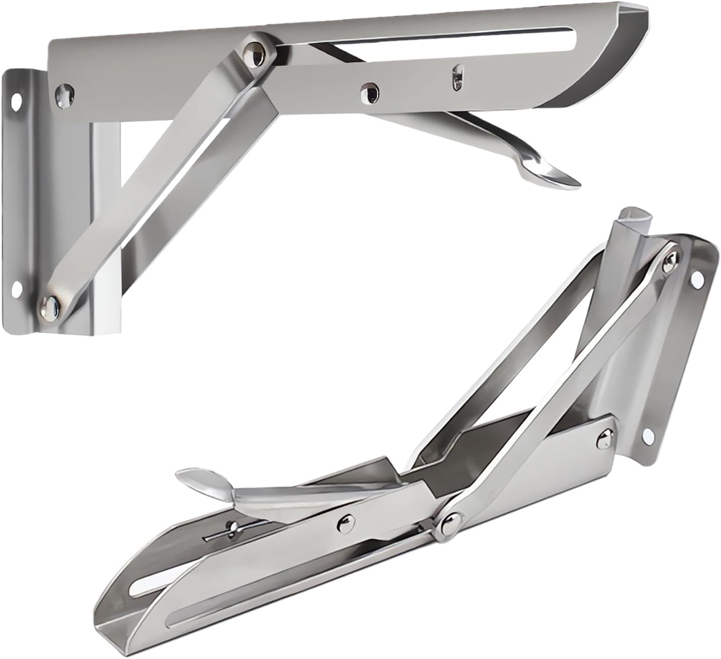 Faltbar 300 Mm, 2 Stück Faltbare Halterung, 30 Cm Faltbare Konsolenhalterung, Faltbare Wandhalterung Für Garage, Küche, Büro, Schlafzimmer (silber-300 Mm)