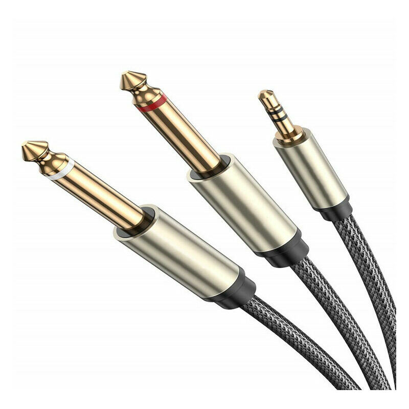 Nazalus-hot Sale-6,35 Mm Auf 3,5 Mm Klinkenkabel [10 M] Nylon Geflochtener Langlebiger Stereo-klinkenstecker, Kompatibel Mit Dvd-playern, Klavieren, Elektronischen Verstärkern, Gitarren, Hifi-lautspre