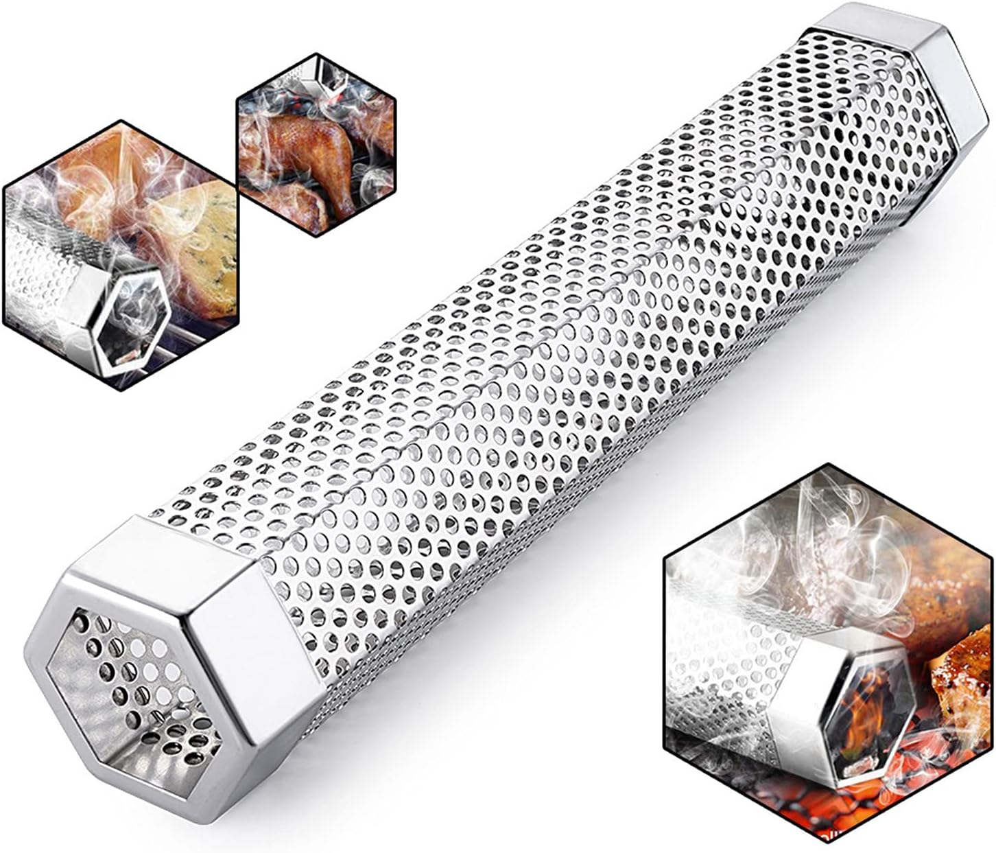 Grillwerkzeuge, Räucherpfeife Aus Edelstahl 304, Obstholzkiste, Räucherkiste, Diamantform