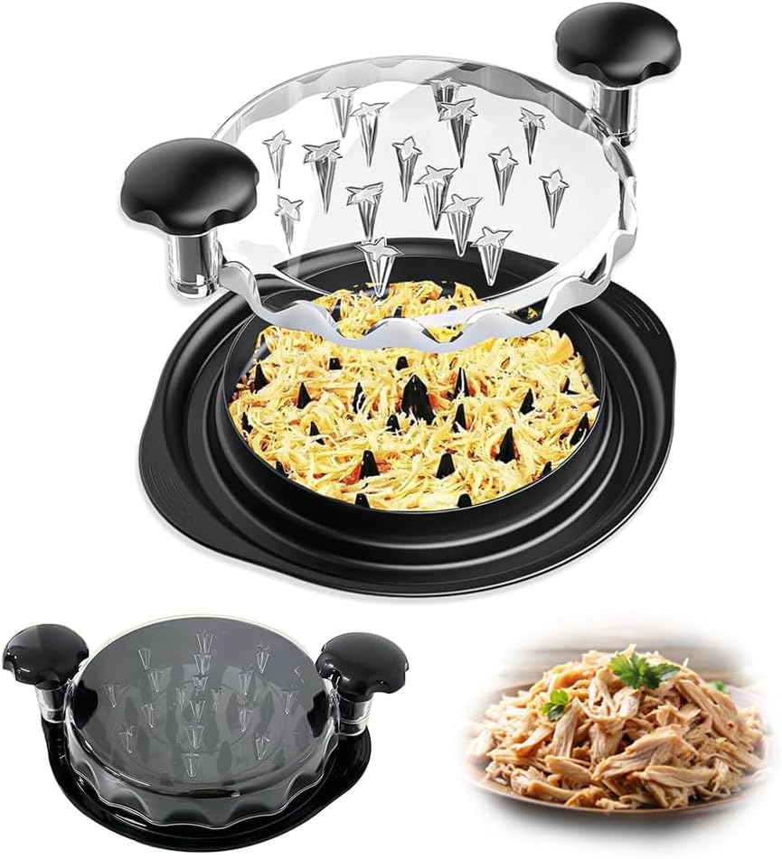 Hähnchenzerkleinerer, Hähnchenzerkleinerer, Ergonomischer Griff, Mit Transparentem Deckel, 25 Cm, Großer Manueller Zerkleinerer, Spülmaschinenfest, Geeignet Für Pulled Pork Und Huhn, Rindfleisch