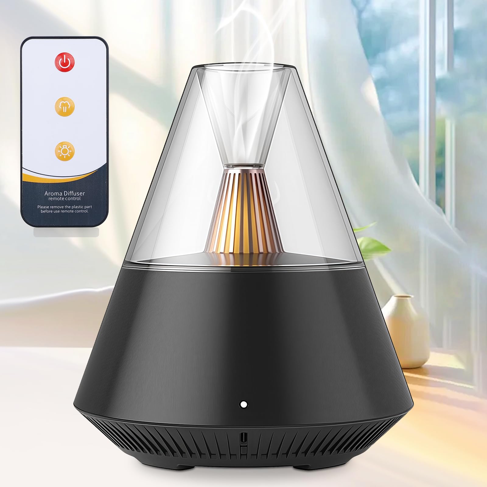 Aromatherapie-diffusor Für Ätherische Öle: Intelligenter Aroma-diffusor, Ultraschall-luftbefeuchter Für Schlafzimmer Mit Led-licht Und Fernbedienung, 150 Ml Fassungsvermögen Für Schlafzimmer