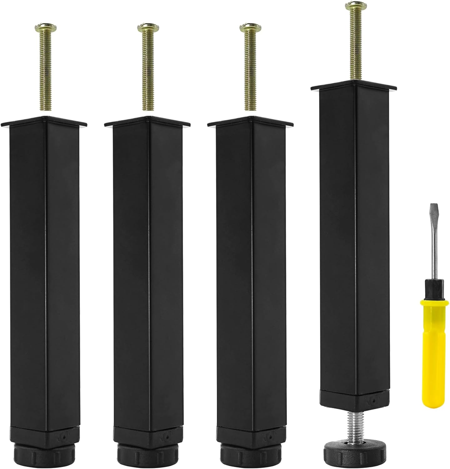 4er Set Füße Für Metalllattenrost, Schraubbarer Lattenrost, Höhenverstellbar Von 0-20 Mm, Verbindungsfuß Für Lattenrost, Möbelfüße Ohne Bohren (20 Cm)