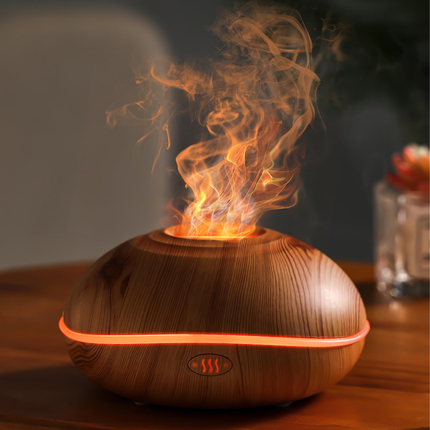 Diffusor Für Ätherische Öle, 200 Ml, 7 Farben, Diffusor Für Ätherische Öle Mit Flammeneffekt, Leiser Luftbefeuchter, Aromatherapie-diffusor Für Yoga Im Büro, Wasserlose Automatische Abschaltung