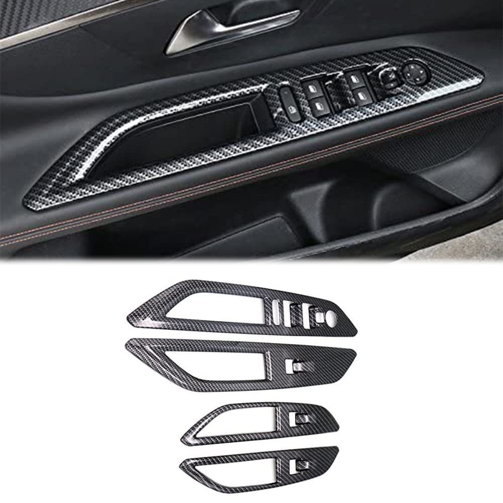 Für 4008/gt 5008/gt 2017-2021 Fensterheber Schalter Taste Trim Rahmen Dekorative Abdeckung Auto Zubehör 4 Stücke