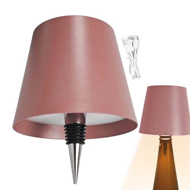 Kabellose Weinflaschenlampe, Tai'deng Dimmbar, 3 Farben, Tragbare Weinflaschenlampe, Pink